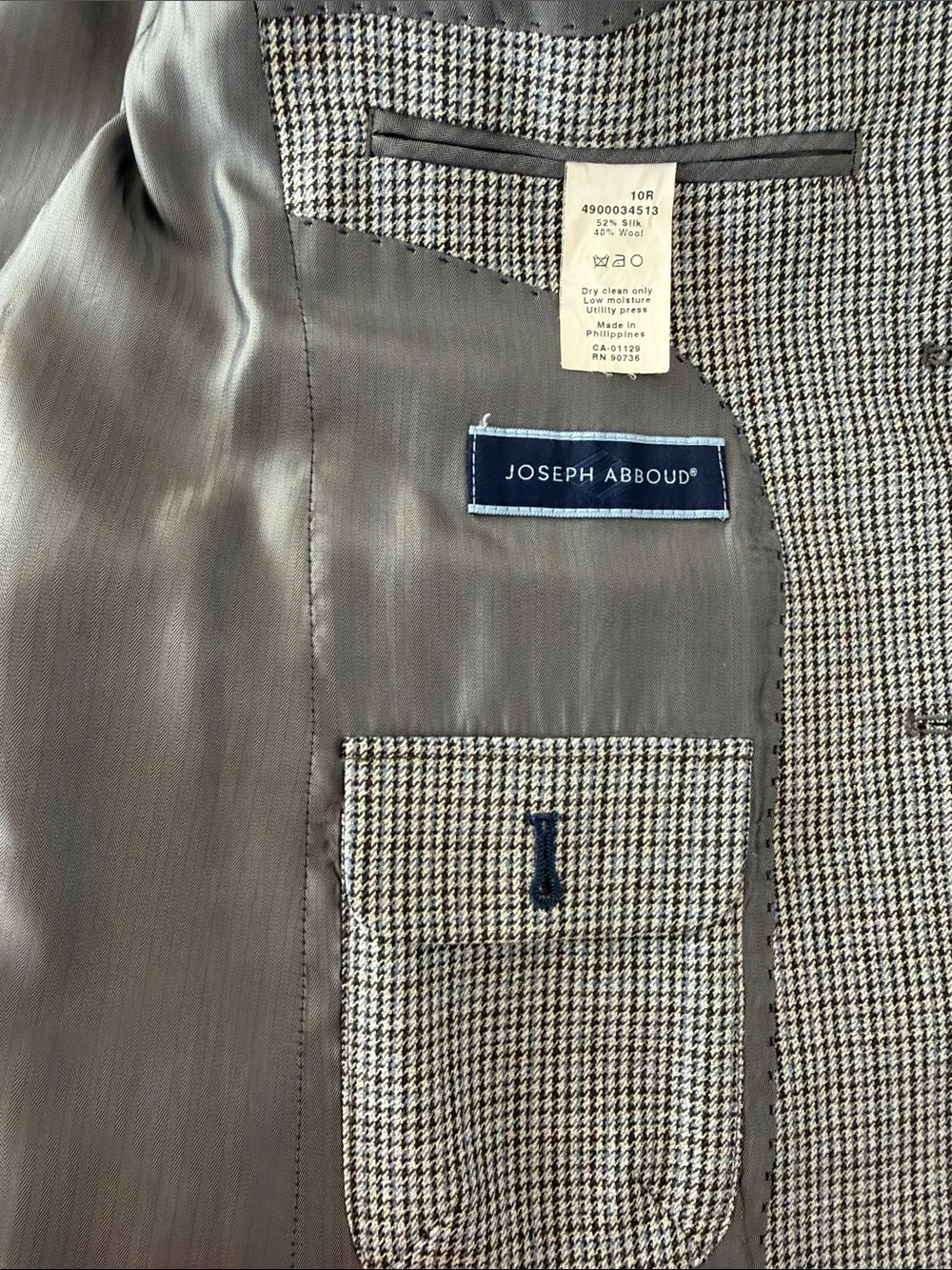 Joseph Abboud Black & Gray Micro Houndstooth Sport Coat